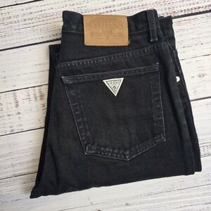 Vintage Guess Jeans Mens Size 31x34 Black Made In‎ USA Straight Leg 39001-34